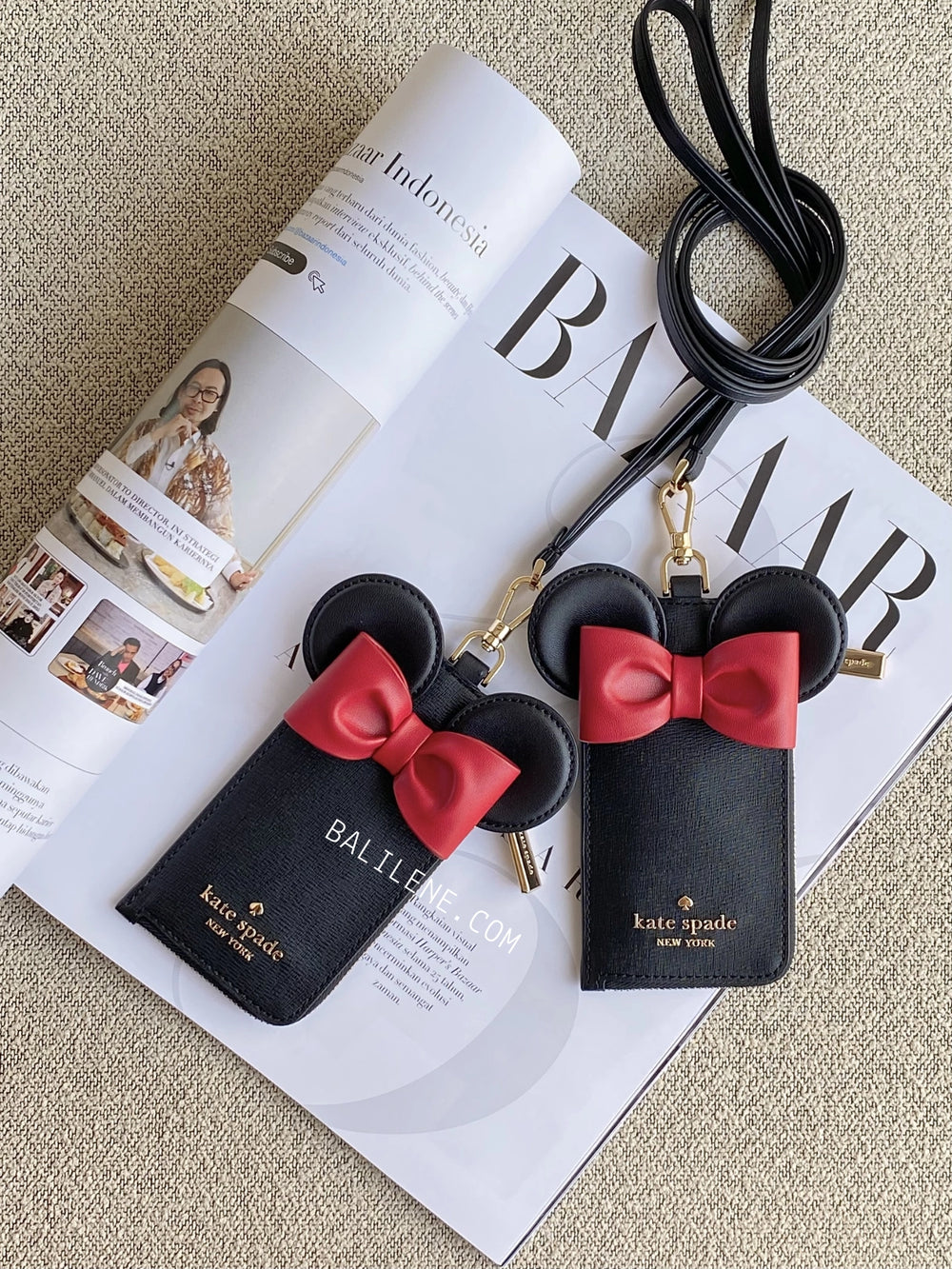 Disney-X-Kate-Spade-New-York-3D-Card-Case-Lanyard-Black-Multi-balilene