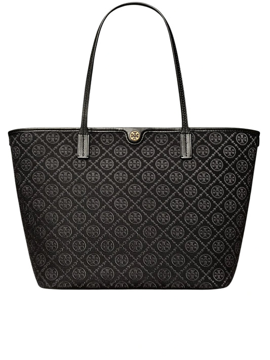 Tory-Burch-T-Monogram-Zip-Tote-Bag-Black