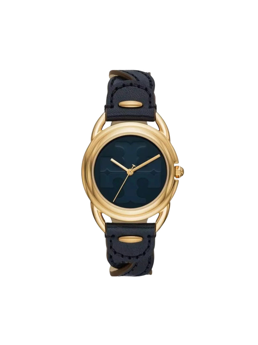 TORY BURCH ネイビー 時計 Tory Burch Women's The Miller Blue Braided Leather Strap