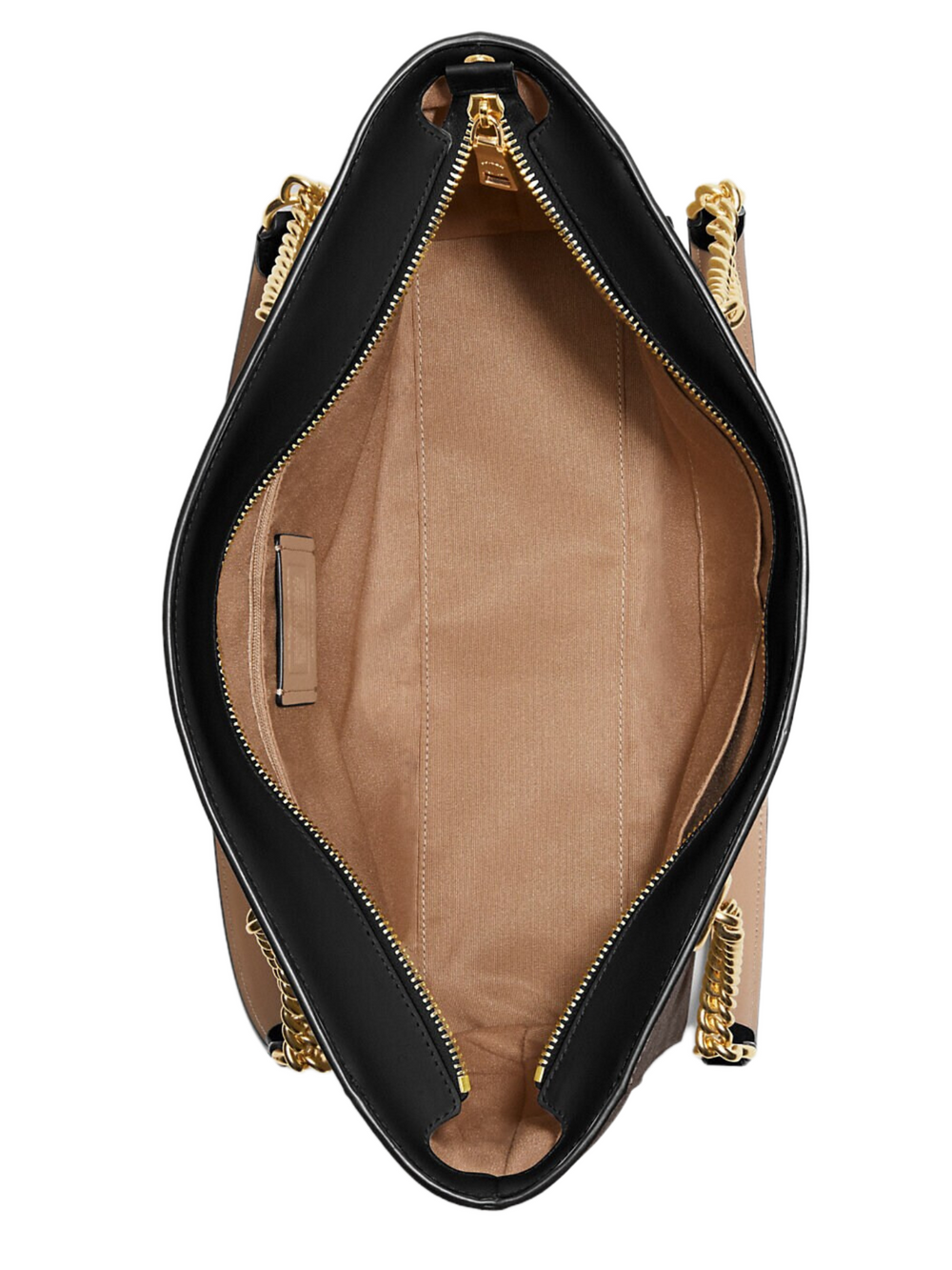 bagian-dalam-Coach- Cammie -Chain -Tote- In- Signature -Canvas -Gold-/-Brown -Black