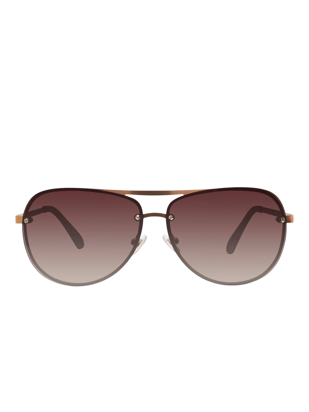bagian-depan-Fossil -Women's- Aviator- Round -Sunglasses- Brown / Rosegold