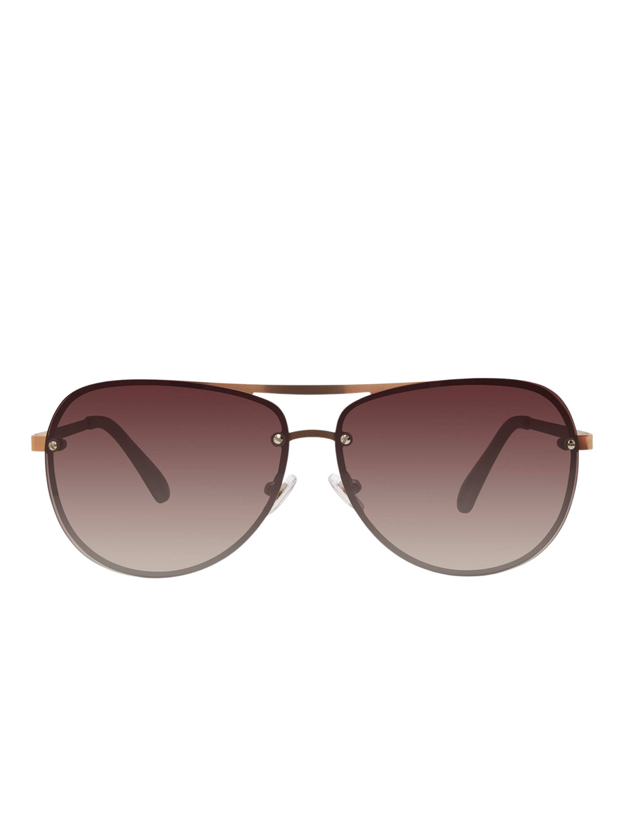 Fossil Women s Aviator Round Sunglasses Brown Rosegold Balilene