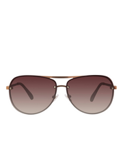 bagian-depan-Fossil -Women's- Aviator- Round -Sunglasses- Brown / Rosegold