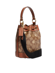 bagian-samping-Coach- Dempsey-Drawstring- Bucket -Bag -15 -In- Signature -Canvas -With- Snowflake Print -Khaki -Multi