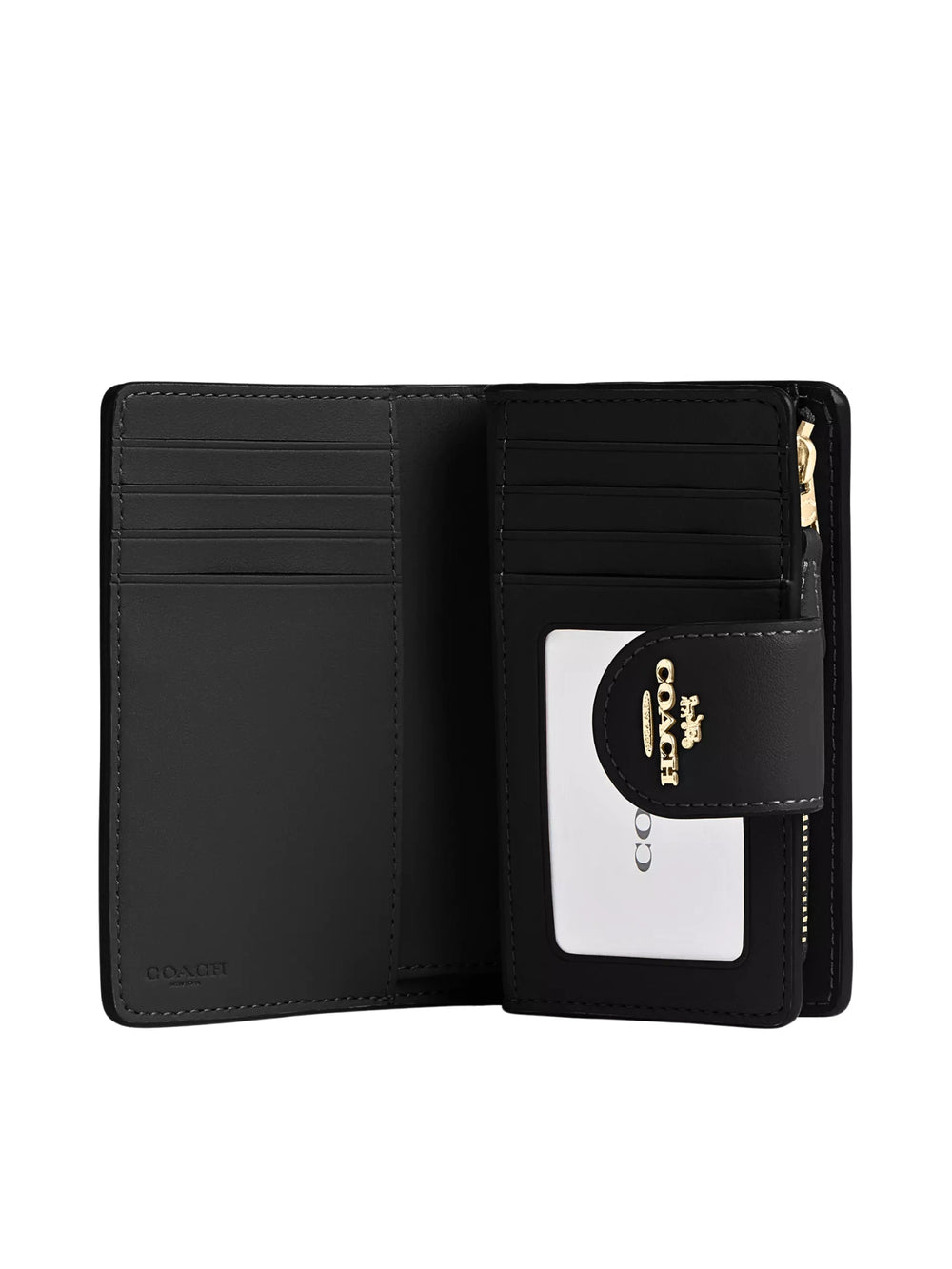 coach-daalm-Coach-Medium-Corner-Zip-Wallet-In-Signature-Canvas-Walnut-Black