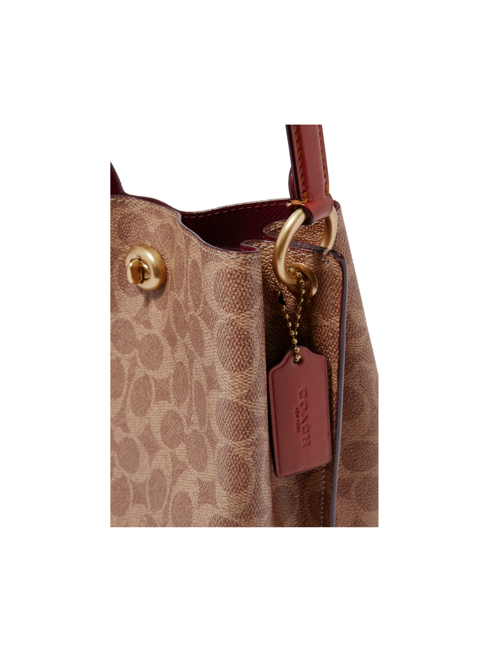 detail-Coach-Charlie-Bucket-Bag-22-In-Signature-Canvas-Tan-Rust