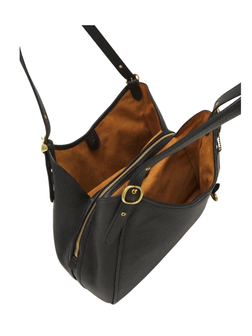 detail-Coach-Lori-Soft-Pebble-Leather-Shoulder-Bag-Black