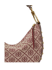 detail-Tory-Burch-T-Monogram-Studded-Jacquard-Mini-Crescent-Bag-Claret
