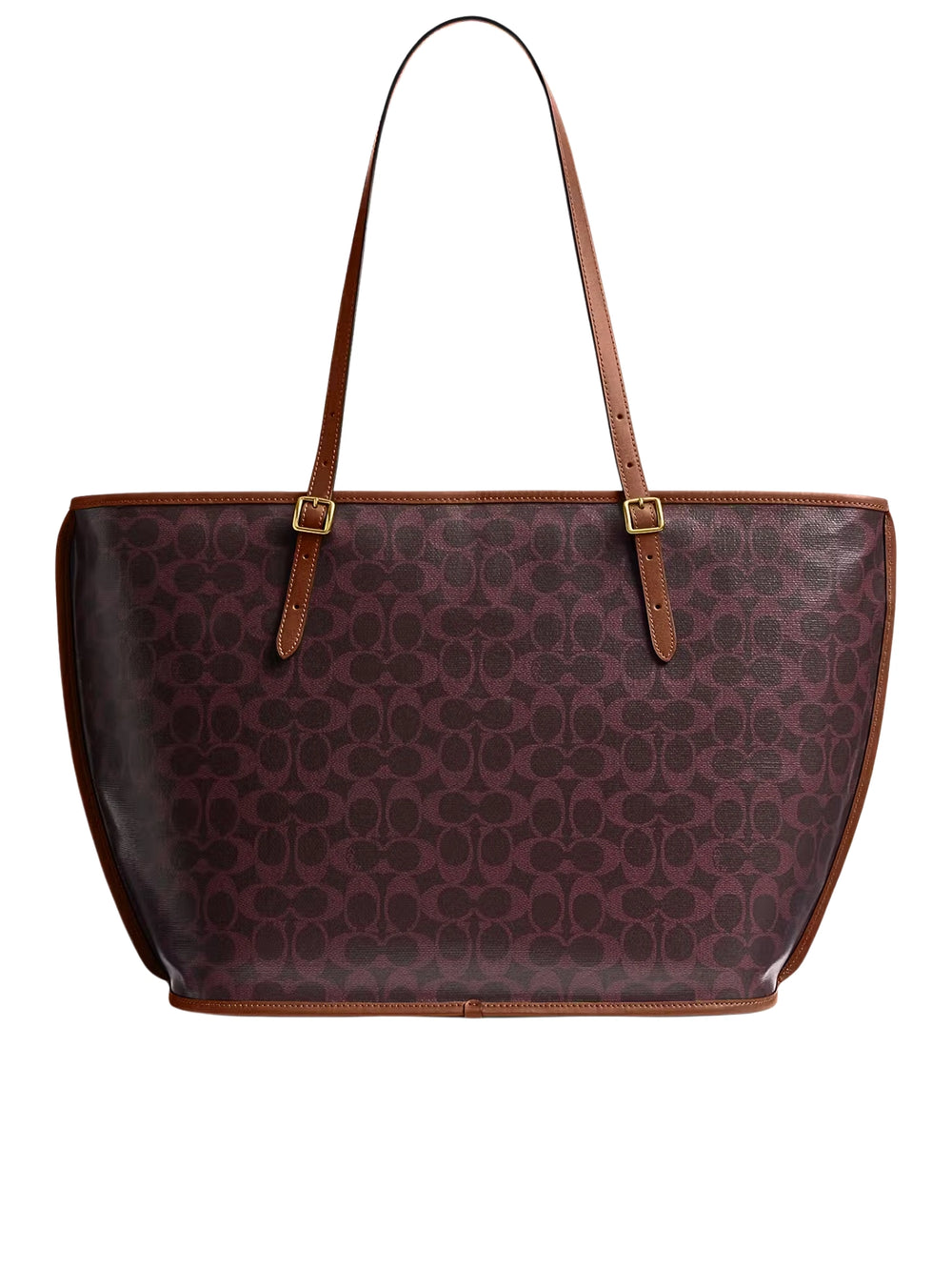 detail-belakang-Coach-Coach-Taxi-Tote-Bag-In-Signature-Canvas-Black-Currant-Sable