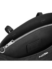 Coach Mollie Tote Bag 25 Croco-Embossed Black