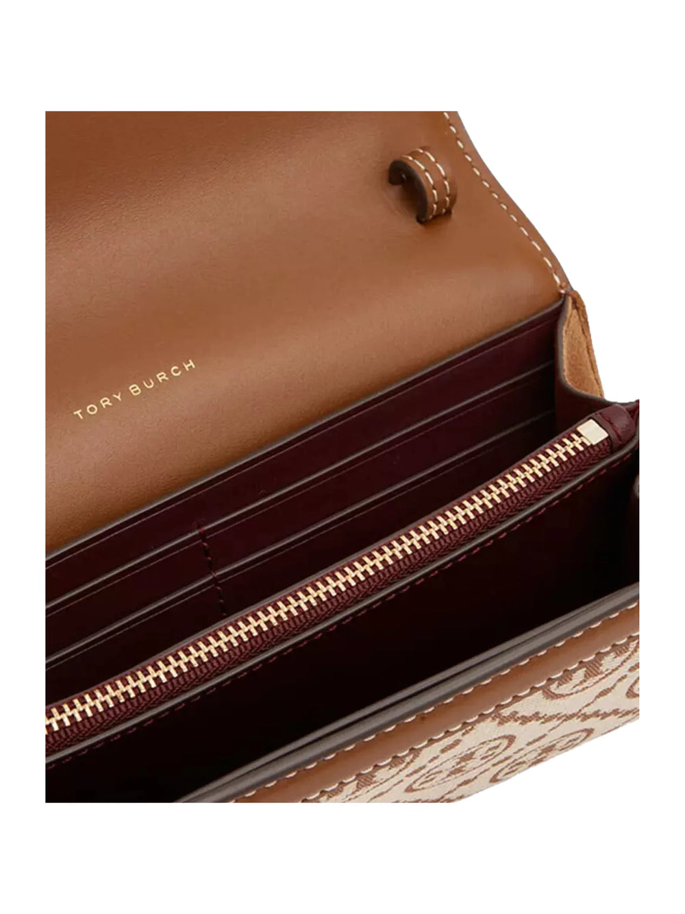 detail-dalam-Tory-Burch-T-Monogram-Wallet-Crossbody-Bag-Hazelnut