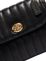 detail-depan-Coach-Marlie-Top-Handle-Satchel-With-Quilting-Gold-Black