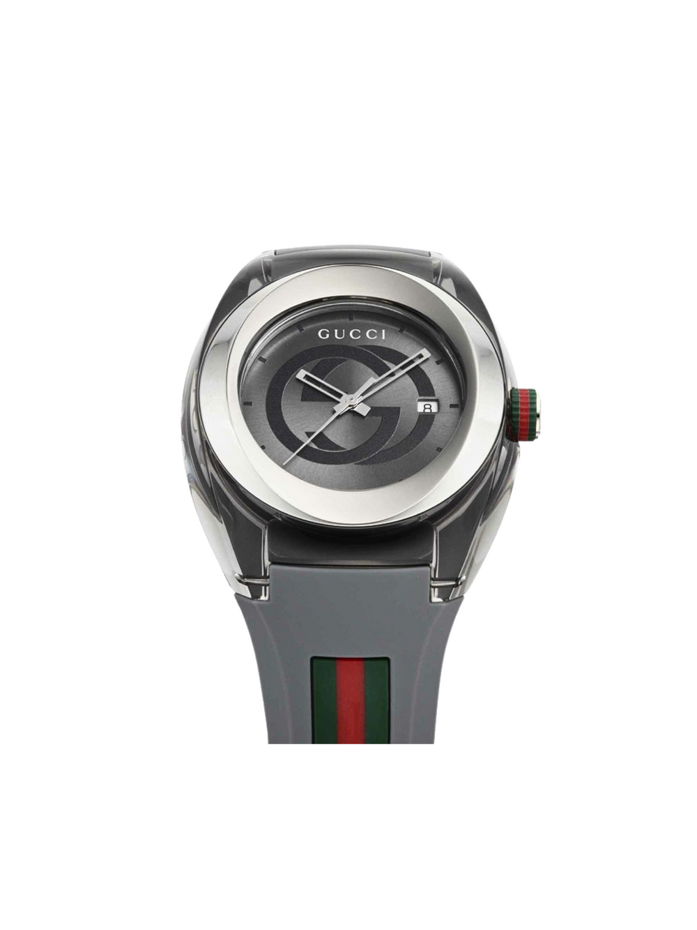 detail-dial-Gucci-Sync-Stainless-Steel-Grey-Rubber-Strap-Watch
