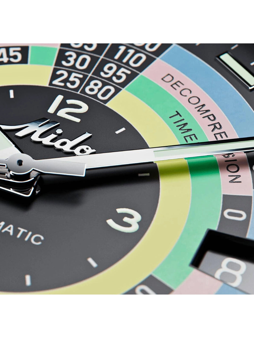 detail-dial-Mido-Ocean-Star-Automatic-Decompression-Timer-1961-Mesh-Strap-Limited-Edition-Extra-Strap-Watch