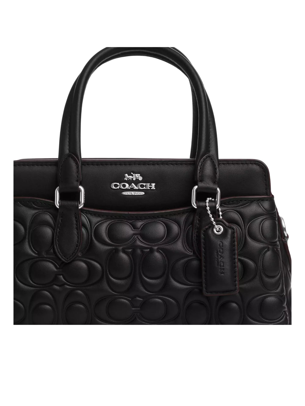 detail-logo-Coach-Mini-Darcie-Carryall-In-Signature-Leather-Black