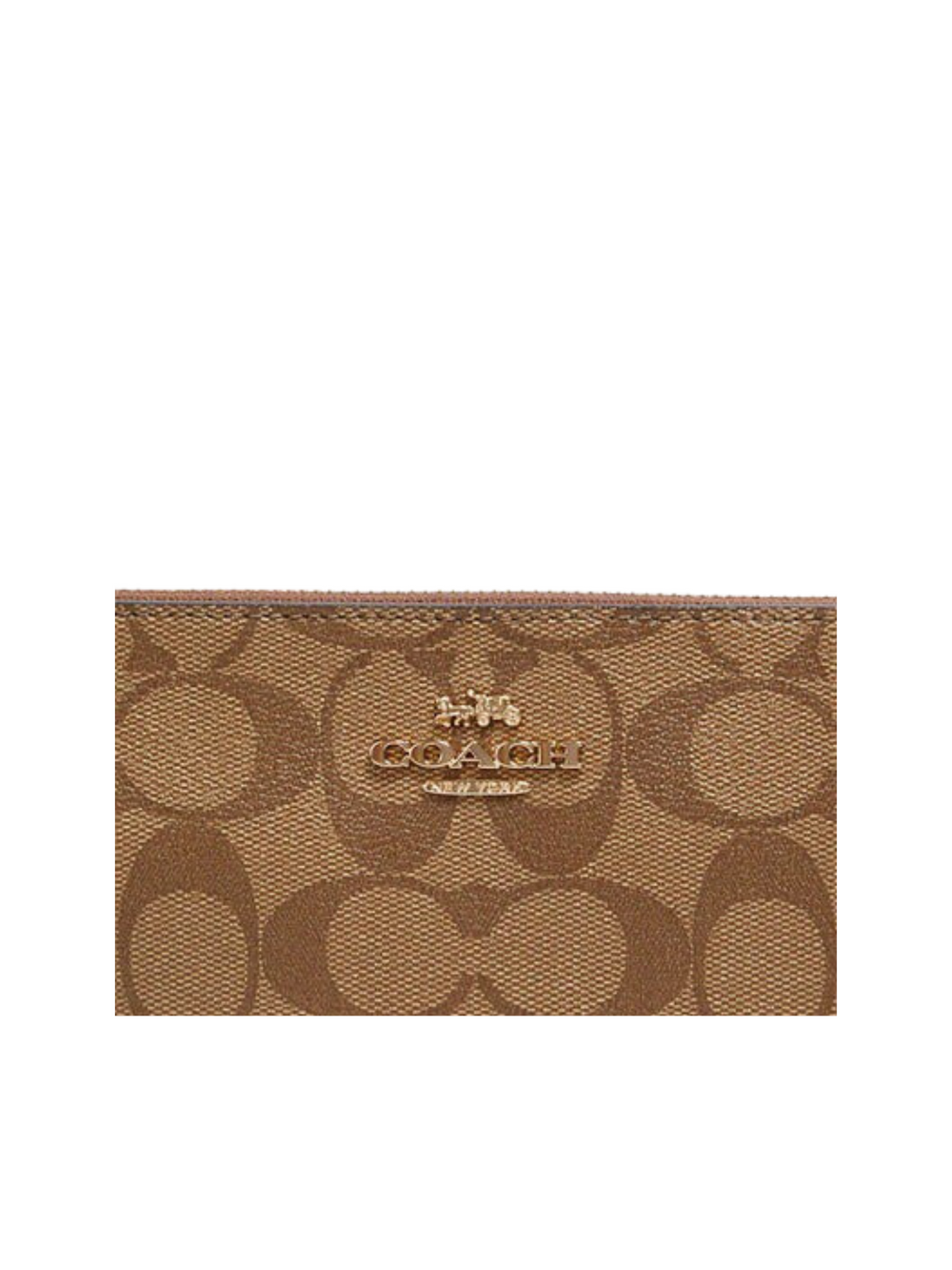 detail-logo-Coach-Signature-Large-Corner-Zip-Khaki-Saddle