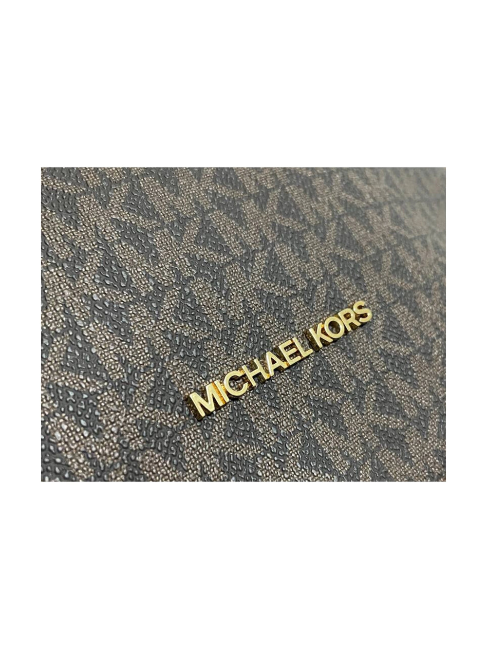 detail-logo-Michael Kors Dover Large Half Moon Shoulder Bag Signature Brown