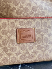 detail-pouch-Coach-Box-Program-Coated-Canvas-Signature-Day-Tote-Bag-Tan-Rust-balilene