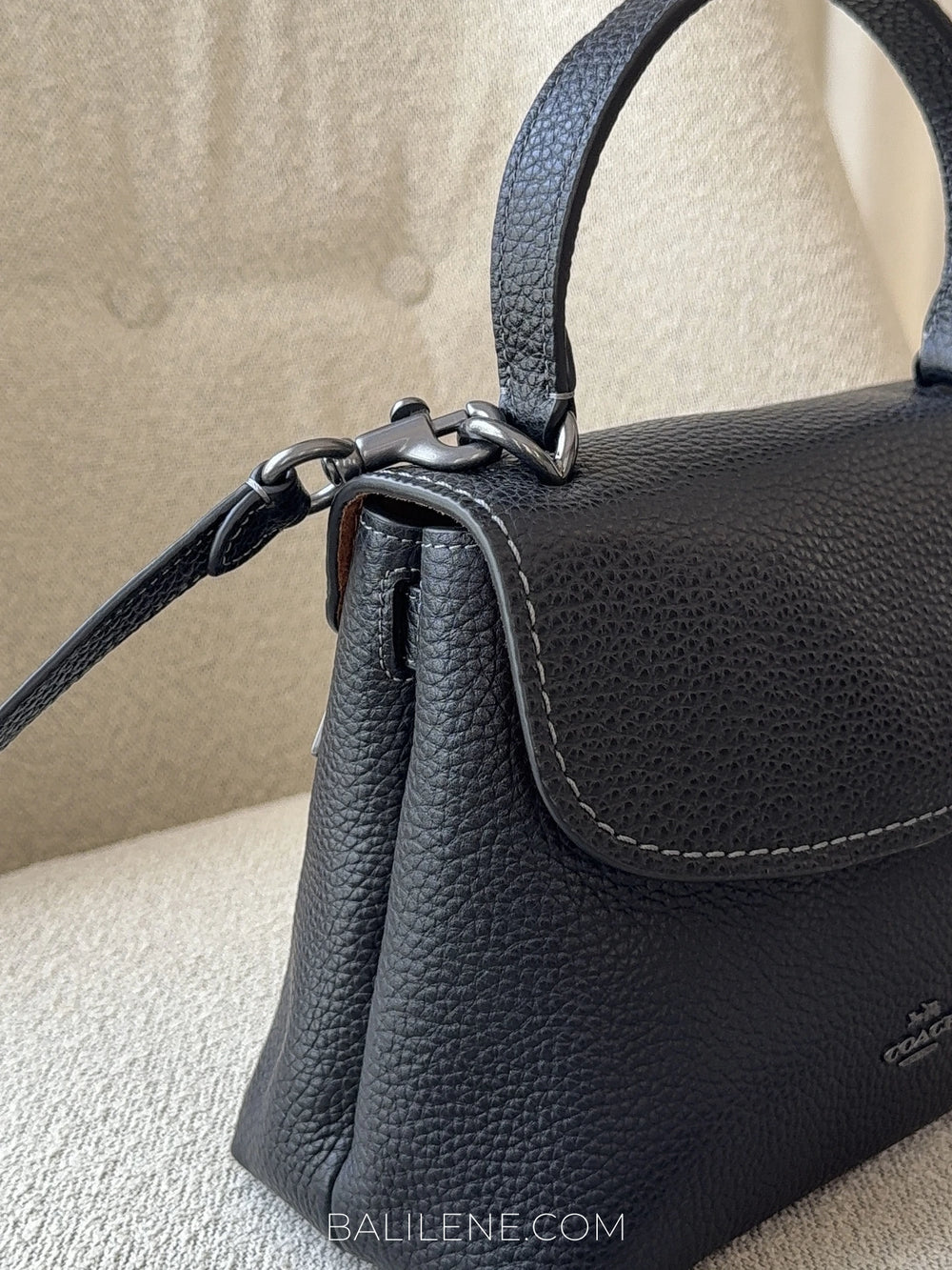 detail-samping-Coach-Black-Emory-Top-Handle-Bag-Black-balilene