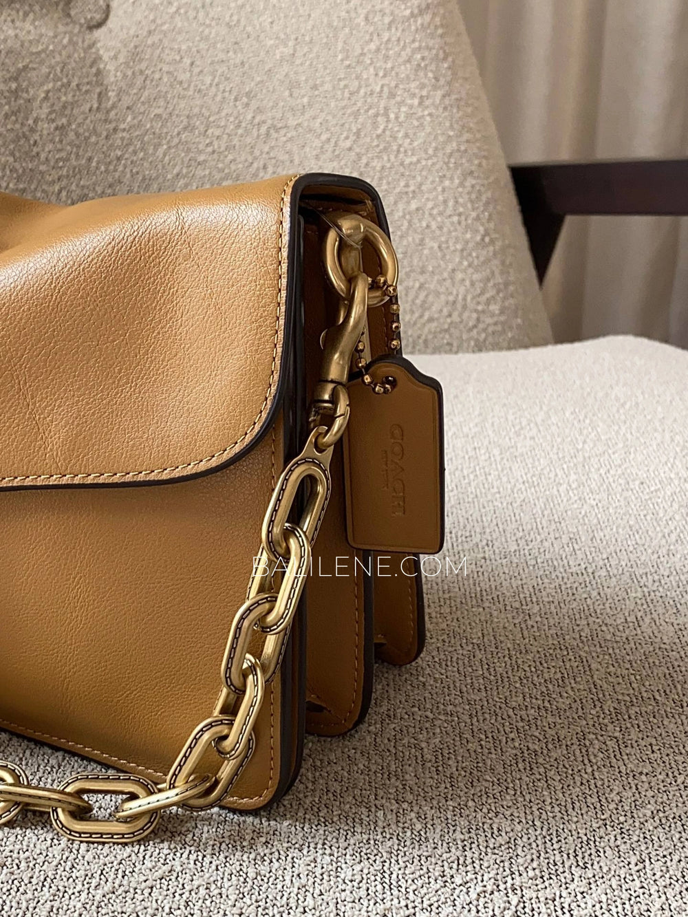 detail-samping-Coach-Chain-Tabby-Shoulder-Bag-Honey-Brown-balilene