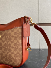 detail-samping-Coach-Chaise-Crossbody-In-Signature-Canvas-Tan-Rust-balilene