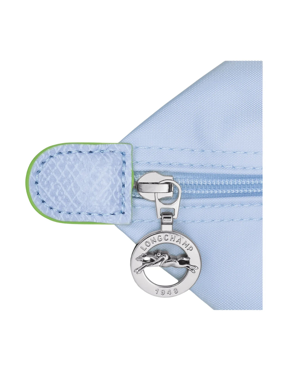 detail-samping-Longchamp-Le-Pliage-Green-Medium-Top-Handle-Bag-Sky-Blue