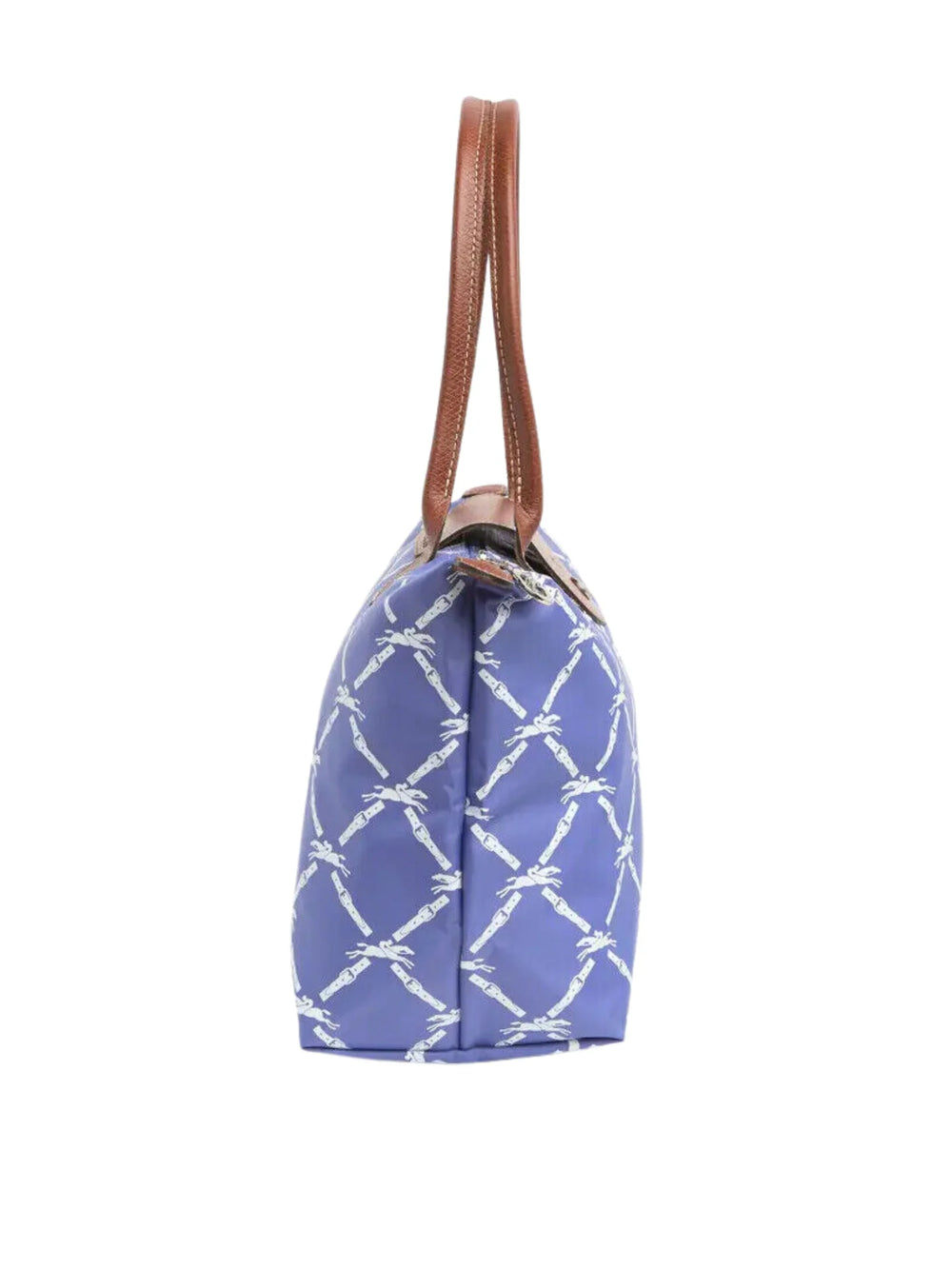 detail-samping-Longchamp-Le-Pliage-Medium-Lattice-Logo-Horse-Print-LavandeWEBP