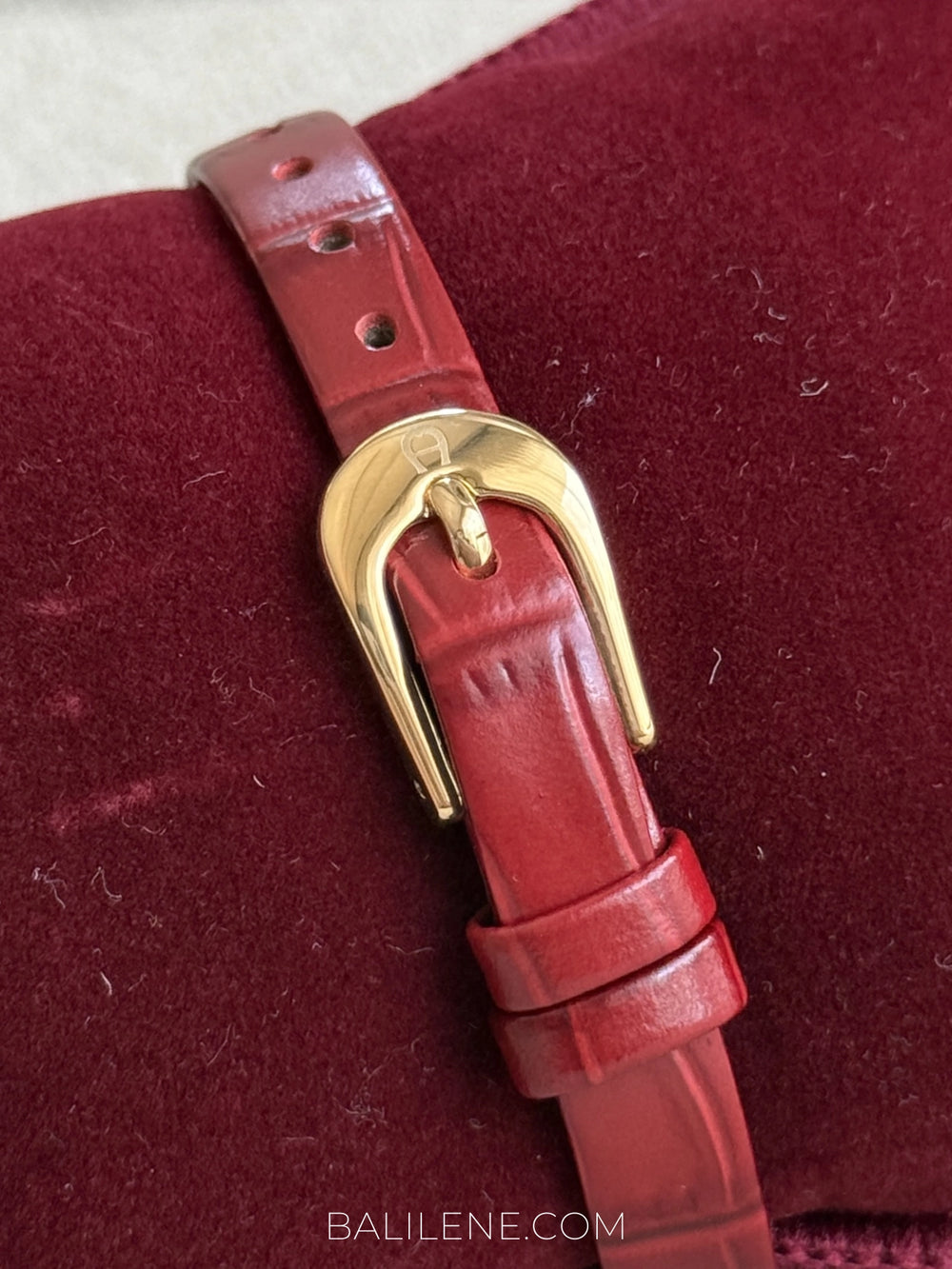detail-strap-Aigner-Hermada-III-Gold-Case-Red-Leather-Strap-balilene