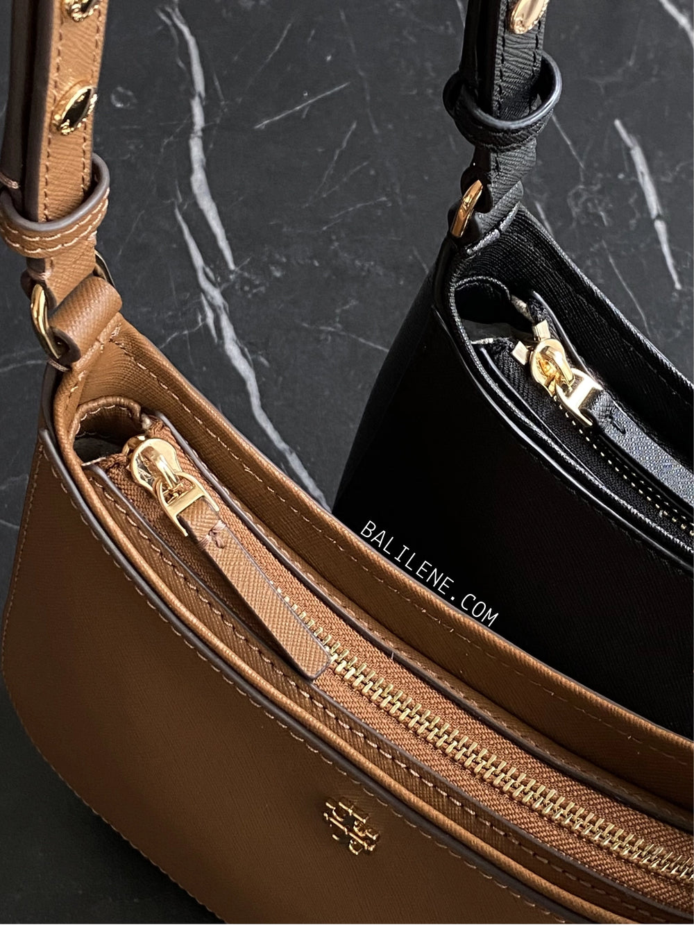 detail-zip-Tory-Burch-Emerson-Shoulder-Bag-Black-Brown-balilene