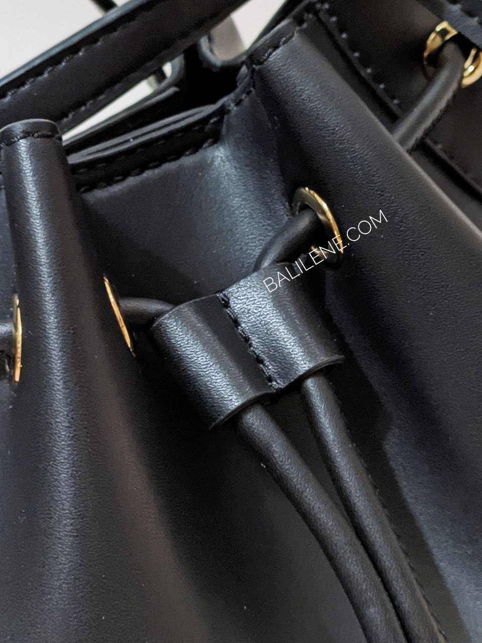 drawsting-Michael-Kors-Phoebe-Small-Faux-Leather-Bucket-Bag-Black.