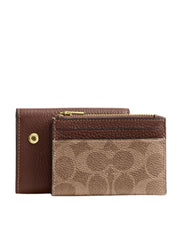 gambar-Coach-Card-Holder-Wallet-In-Signature-Canvas-Tan-Brown