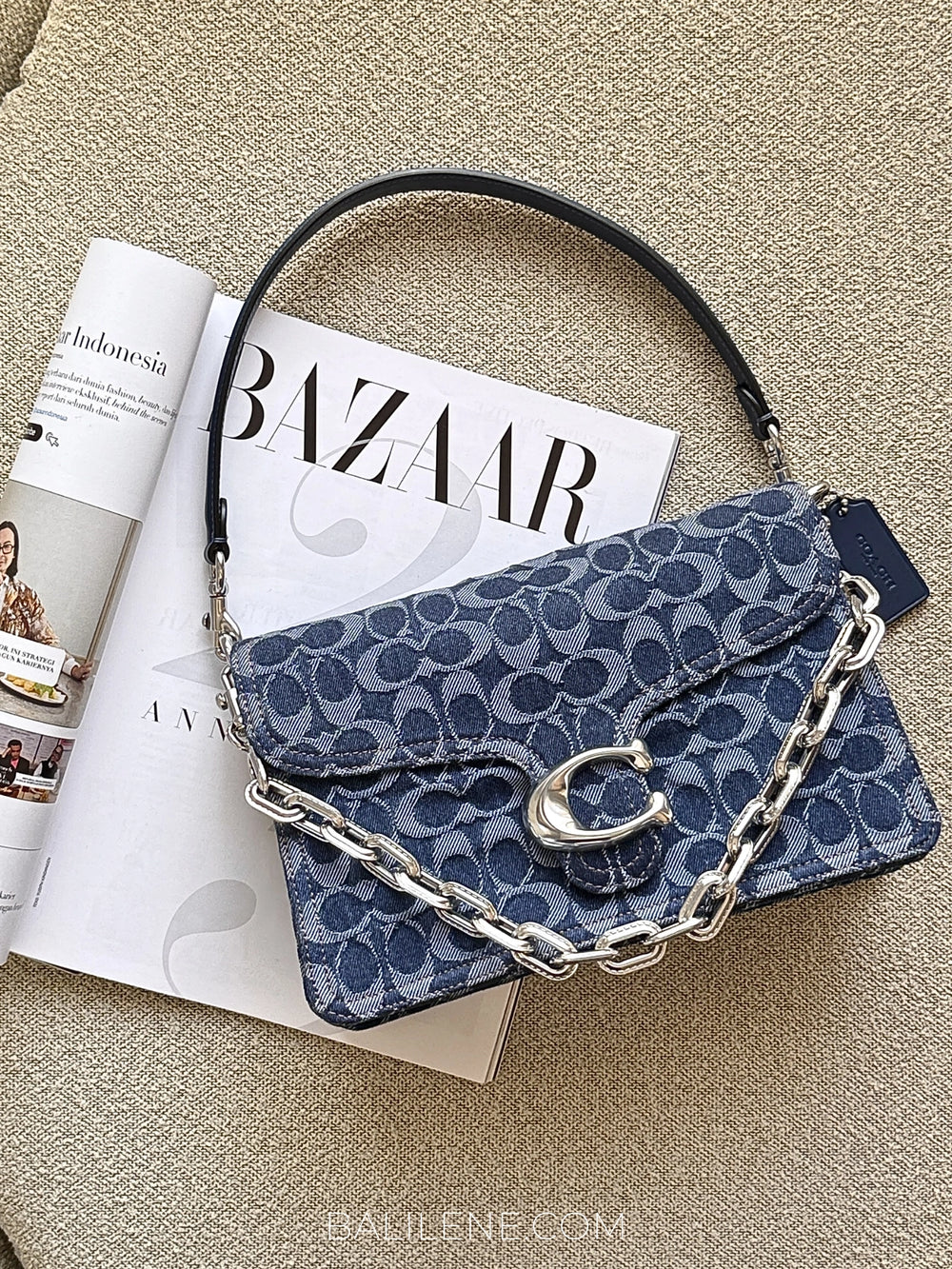gambar-Coach-Chain-Tabby-Shoulder-Bag-In-Signature-Denim-Deep-Blue-Multi-balilene