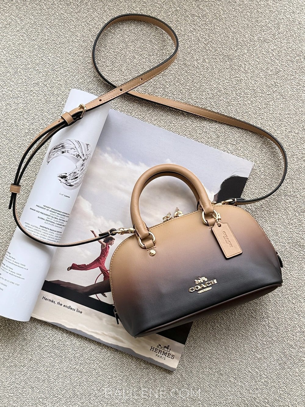 gambar-Coach-Lara-Mini-Satchel-Bag-With-Ombre-Gold-Latte-balilene