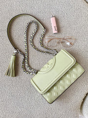 Tory Burch Fleming Small Convertible Shoulder Bag Olive Sprig