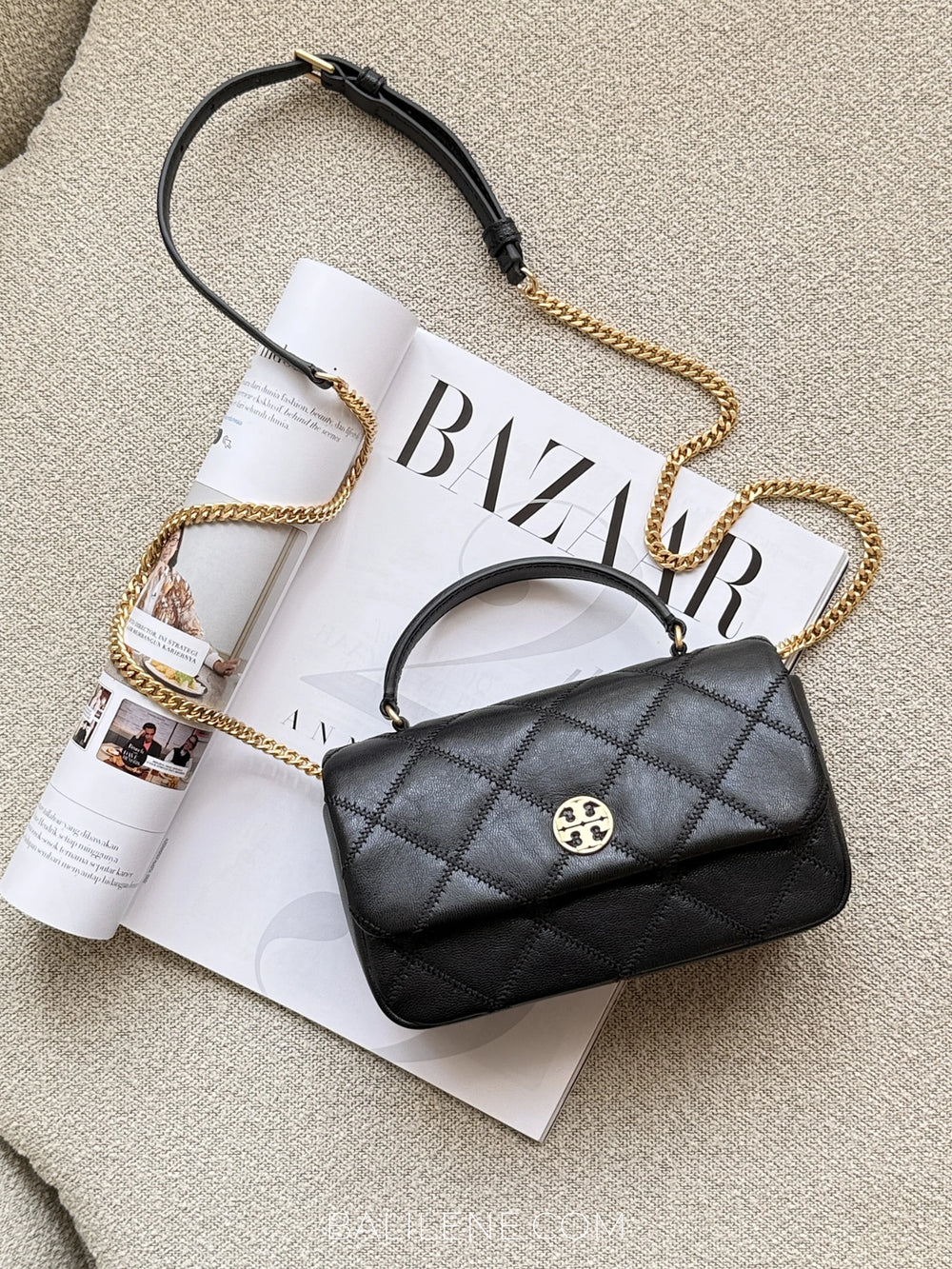 gambar-Tory-Burch-Willa-Mini-Top-Handle-Bag-Black-balilene