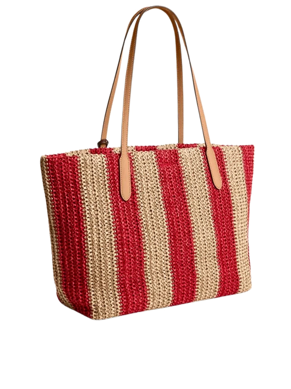gambar-belakang-Coach-City-Tote-Bag-With-Stripes-And-Charm-Red-Tan