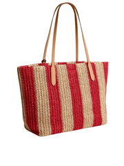 gambar-belakang-Coach-City-Tote-Bag-With-Stripes-And-Charm-Red-Tan