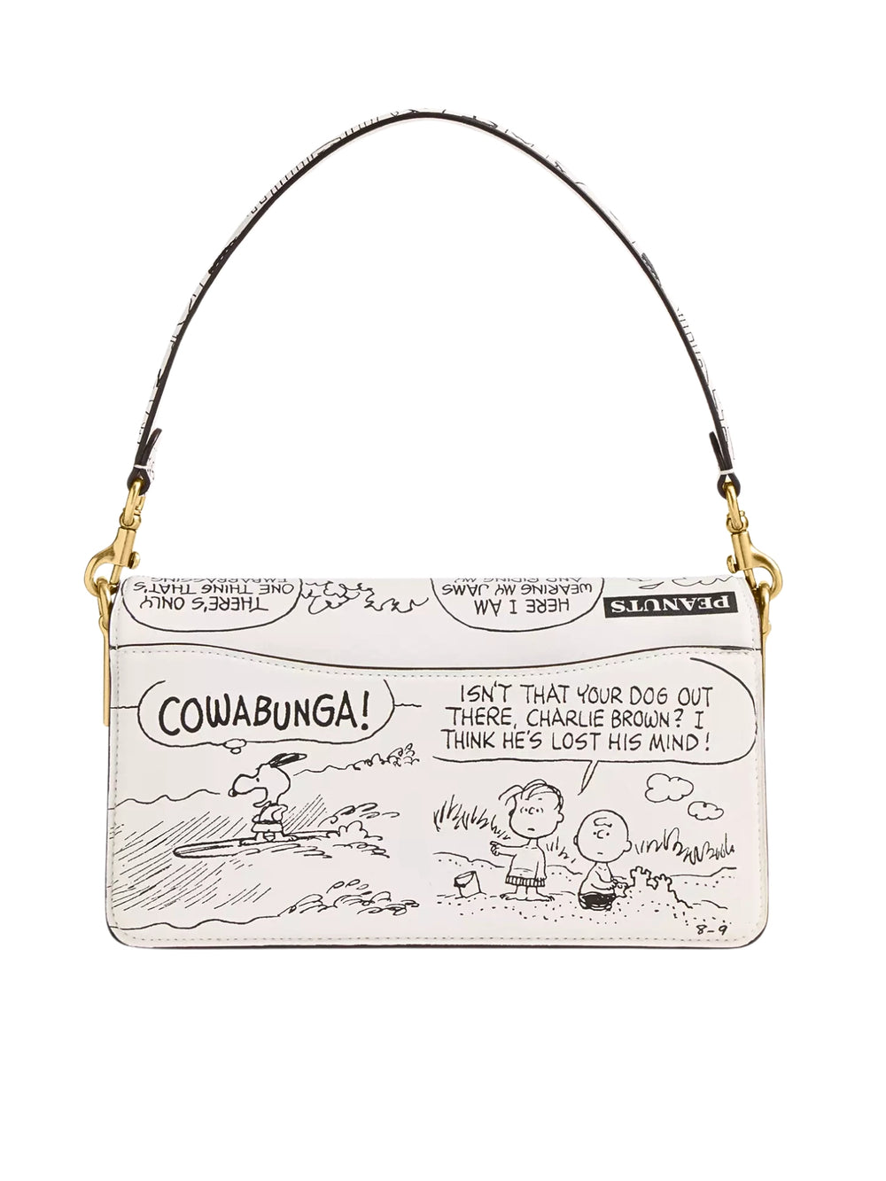 gambar-belakang-Coach-Coach-X-Peanuts-Tabby-Shoulder-Bag-26-With-Newspaper-Print-Chalk-Multi