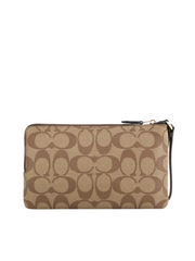 gambar-belakang-Coach-Double-Zip-Wallet-Blocked-Signature-Khaki-Brown-Multi