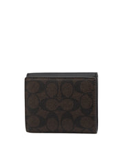 Coach Eliza Small Wallet In Signature Canvas Walnut/Black
