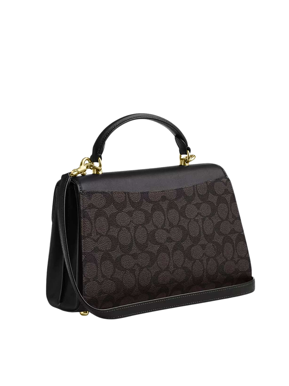 gambar-belakang-Coach-Eliza-Top-Handle-Bag-In-Signature-Canvas-Walnut-Black