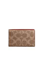 gambar-belakang-Coach-Essential-Mini-Trifold-Wallet-In-Signature-Canvas-Tan-Rust