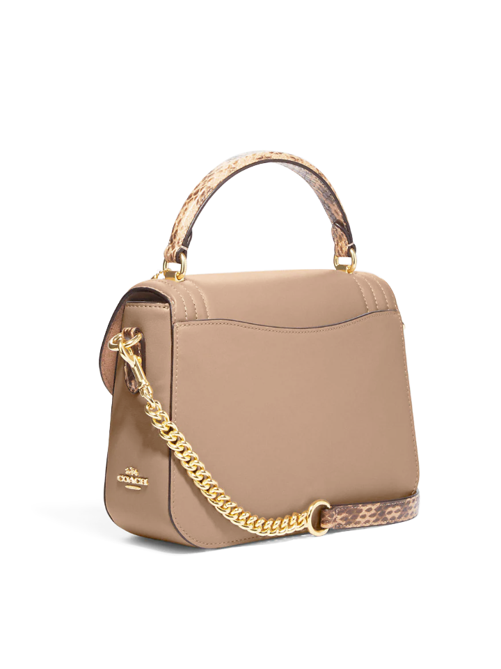 Coach Marlie Top Handle Satchel With Border Quilting Taupe Balilene