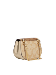 Coach Morgan Chain Card Case Light Khaki/ Ivory Multi