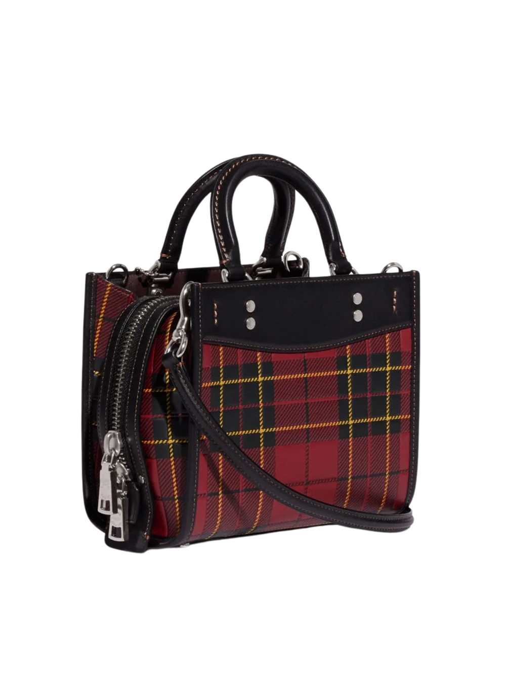 gambar-belakang-Coach-Rogue-20-With-Plaid-Print-Red-Multi