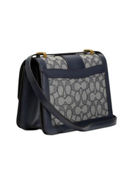gambar-belakang-Coach- Alie- Shoulder -Bag- in -Signature -Jacquard- With -Snakeskin -Detail- Midnight- Navy