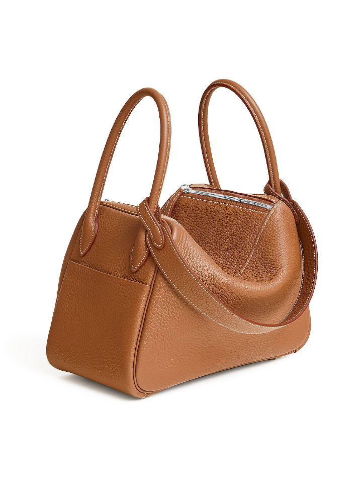 Hermes Lindy Taurillon Clemence 26 Etain in Calfskin Leather with Palladium  - US