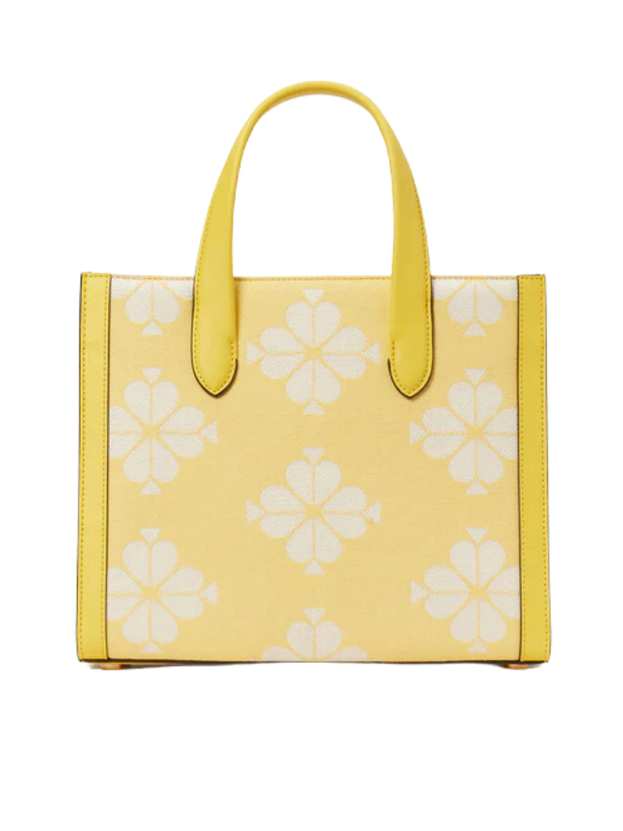 Kate Spade Flower Jacquard Two Tone Canvas Manhattan Small Tote Dandel Balilene