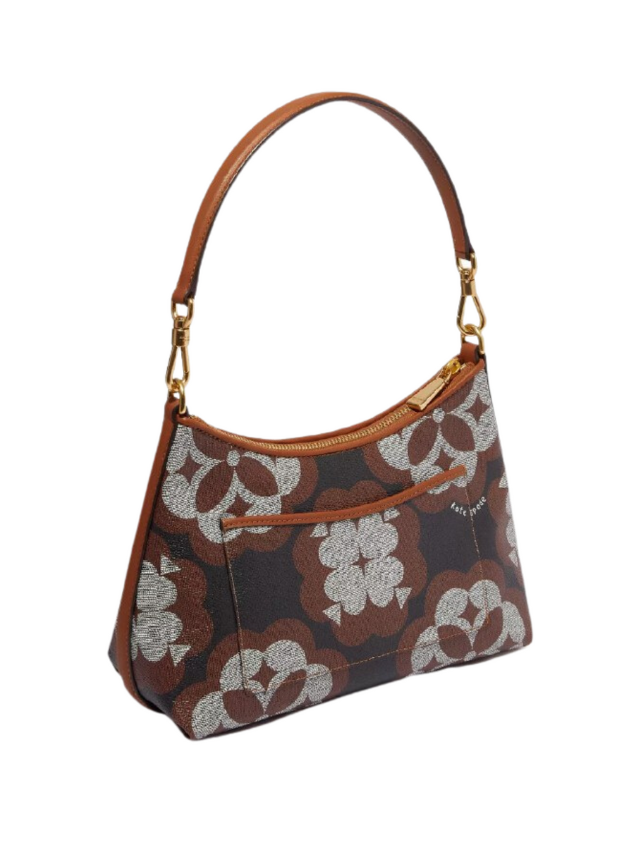 Red Leather and Brown Monogram Coated Canvas Flower Tote Gold Hardware, 2020