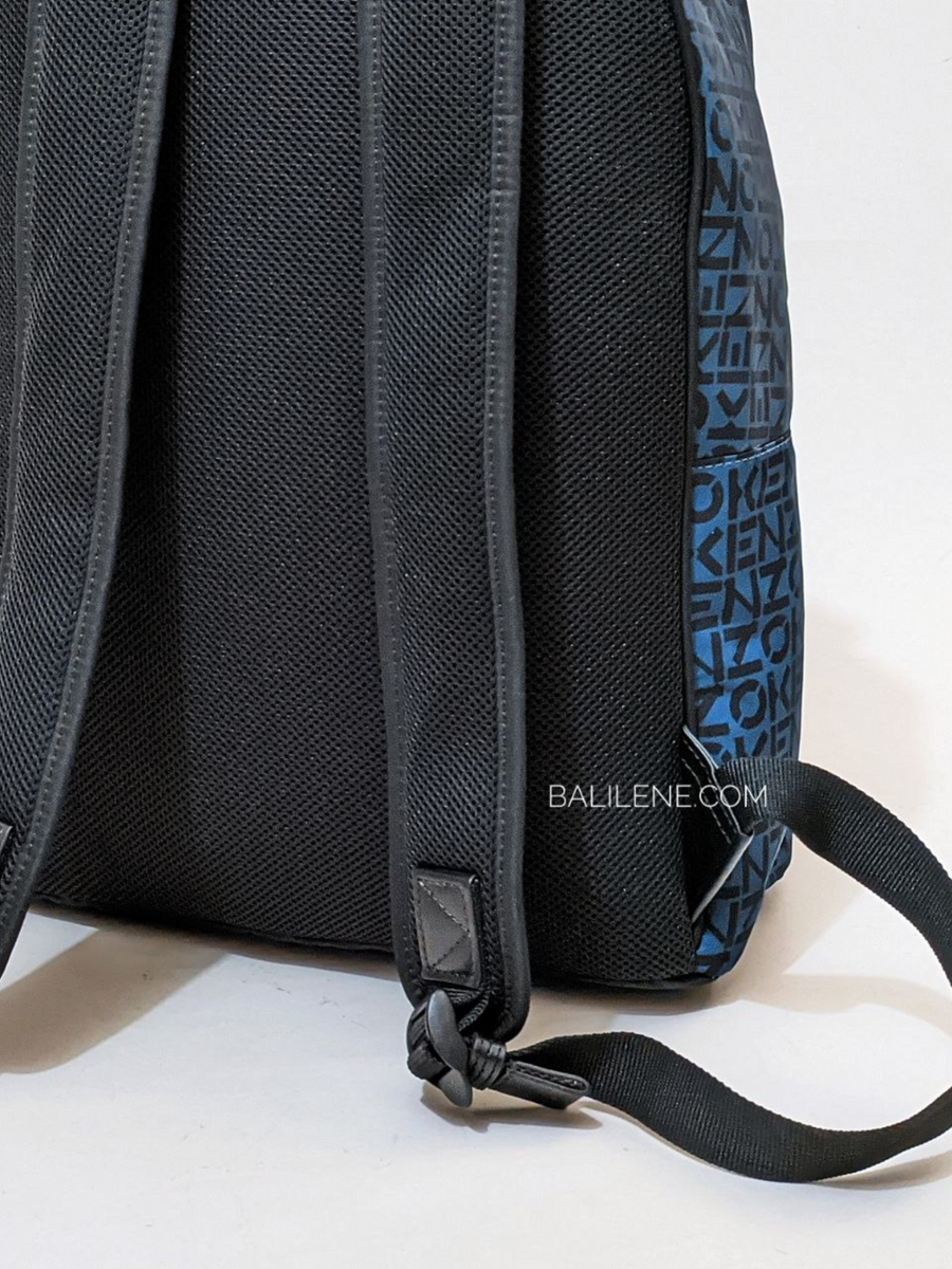 Kenzo Logo Print Allover Backpack Navy Black Balilene